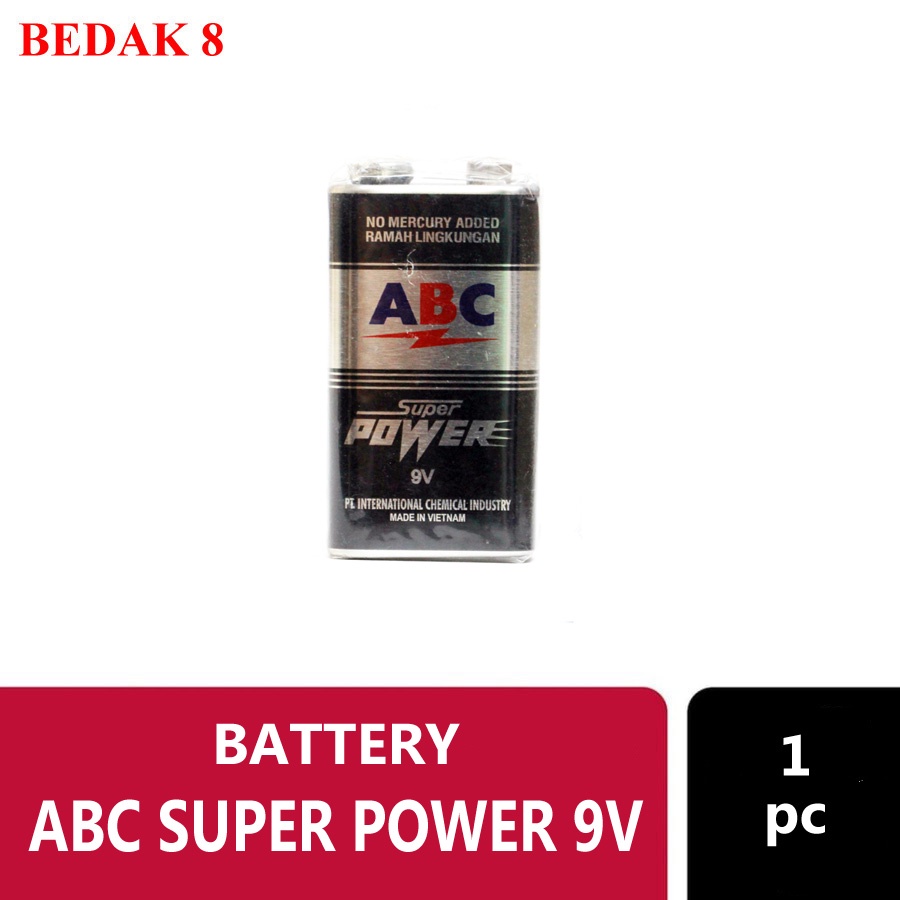 Battery ABC Super Power 9V/ Baterai Kotak ABC Super Power Hitam 9 V