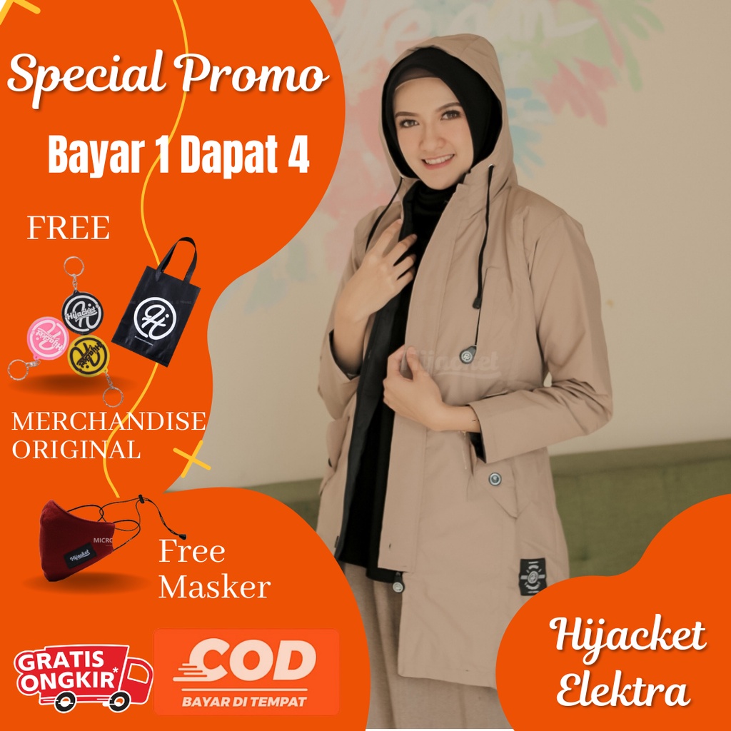 Hijacket Ixora Jaket Muslimah Panjang Jaket Umroh Kekinian Bahan Polyfiber Import