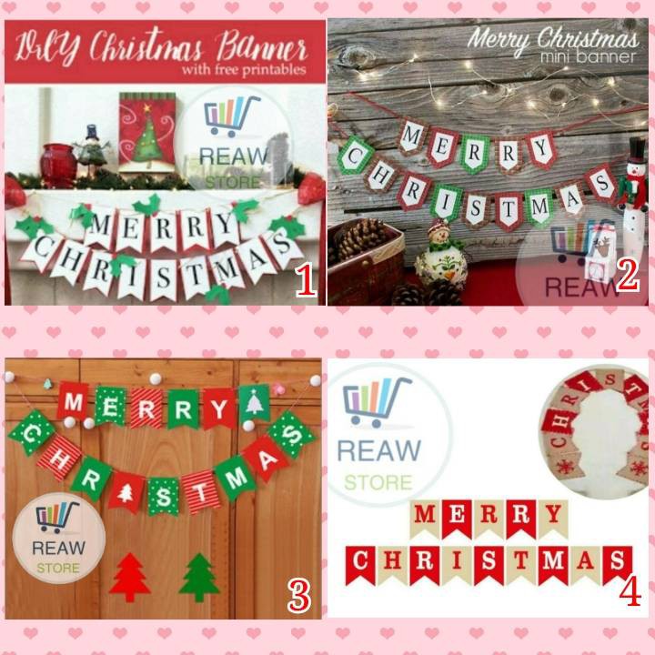 Banner Flag / Bunting Flag Merry Christmas / Natal | Shopee Indonesia