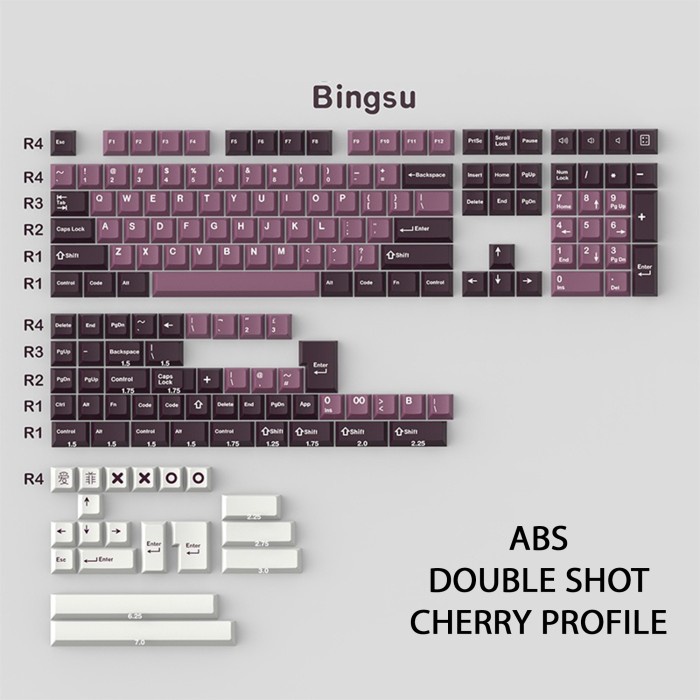 KEYCAPS ABS BINGSU CHERRY PROFILE DOUBLE SHOT MECHANICAL KEYBOARD