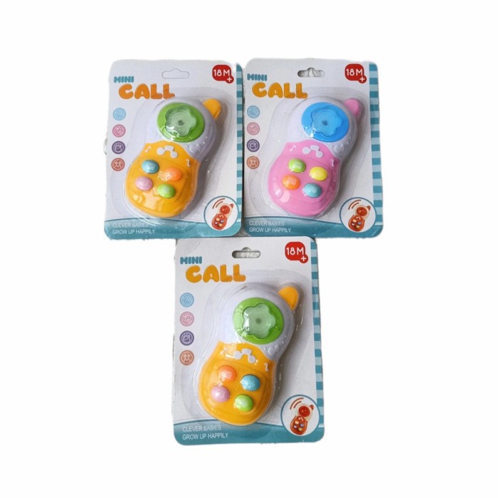 Mainan Rattle Bayi 2 3 4 5 6 Bulan Handphone Ada Suara Lampu Baby Toys