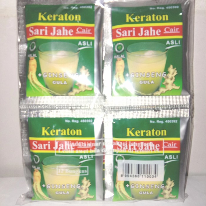 

Sari Jahe Cair KERATON 30 ml 1pack isi 12pcs (BERKUALITAS)