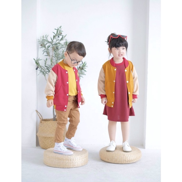 JAKET BOMBER ANAK / JAKET BOMBER COUPLE ANAK / VARISTY JAKET