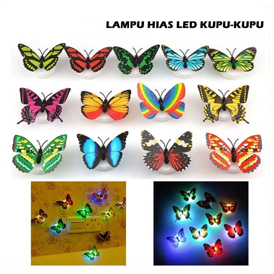 Lampu Hias Kupu-Kupu LED Lampu hiasan Dinding Dekorasi Kamar Tidur Butterfly