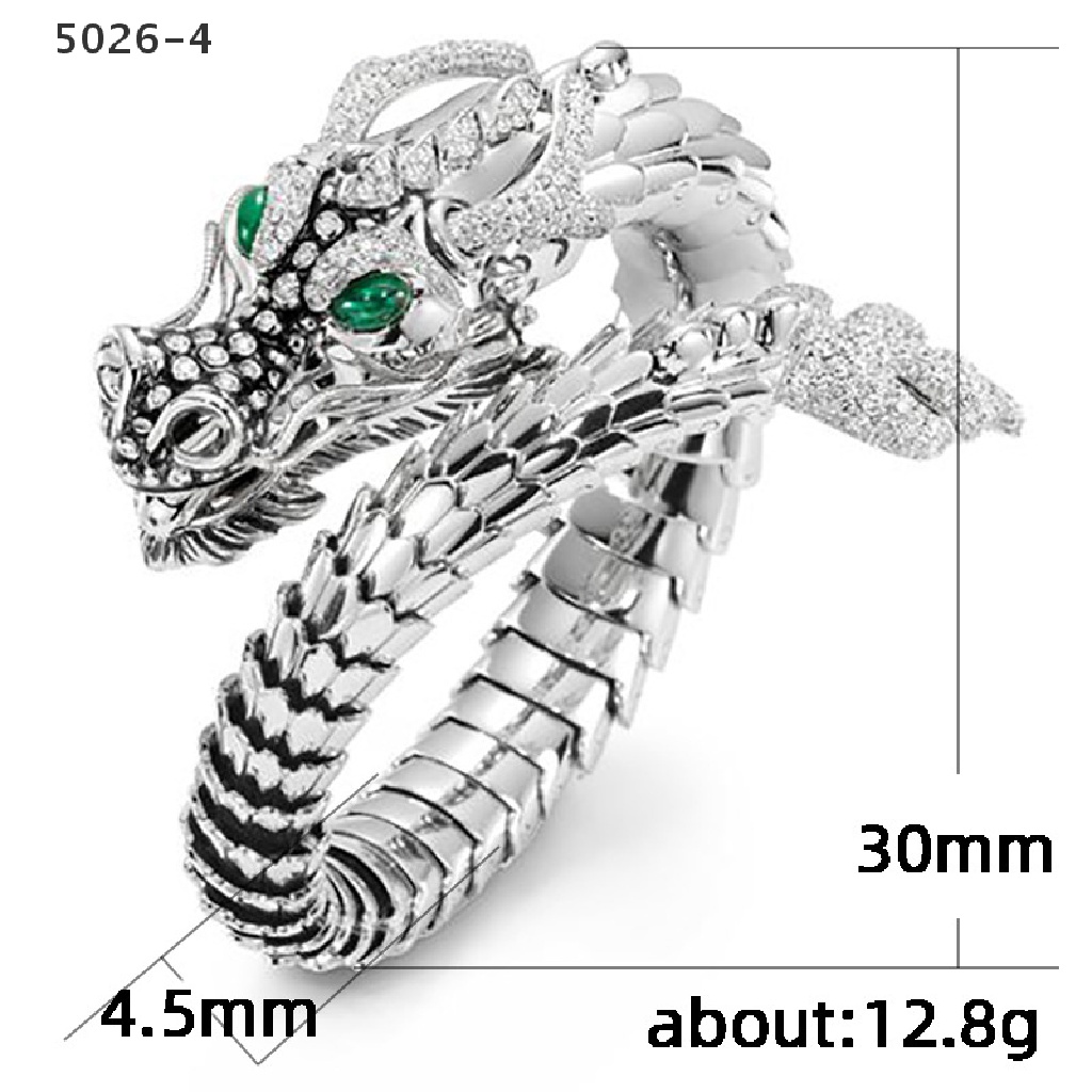 5026-4 Unique Men's Chinese Dragon Ring Cool Cycling Men and Women's Rings Size Adjust 5026-4