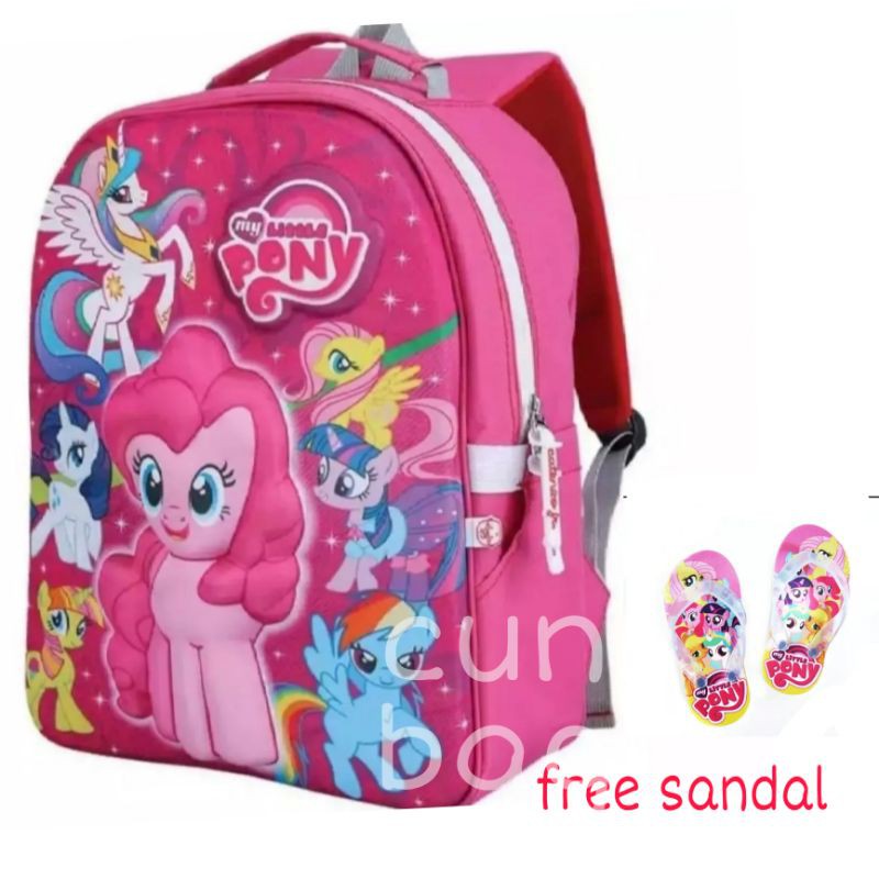 tas anak rangsel tk dan sd tas karakter kudapony unicorn free sandal jepit