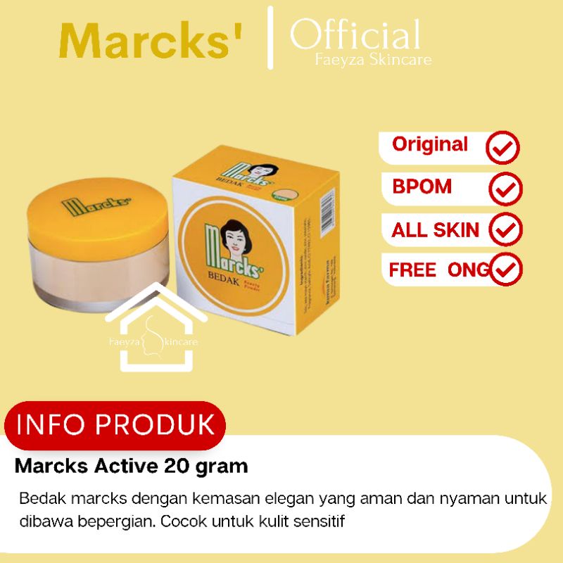 Active | Marcks Active Beauty powder | Bedak Marcks 20 gram Bedak marcks active