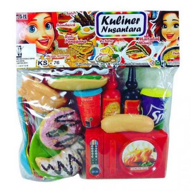 Mainan masak masakan donut KS 76 KS76 KULINER NUSANTARA HOTDOG SOSIS ROTI