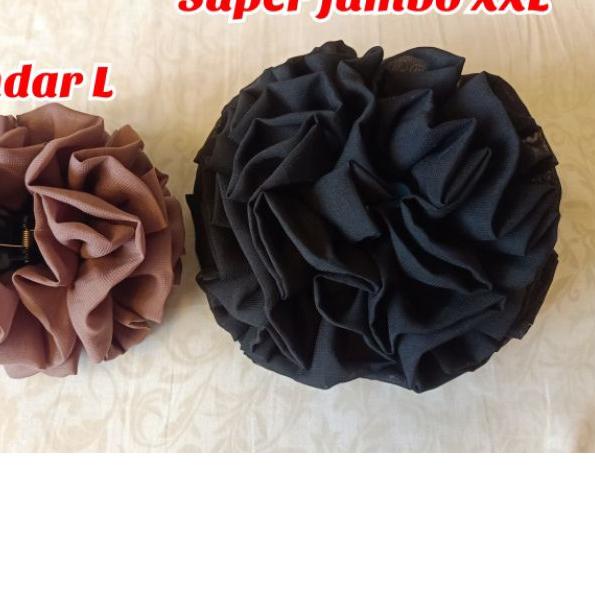 ☀ Jepit cepolan hijab Turki Super jumbo XXL cepolan hijab cepol mawar Scrunchie Jumbo ●