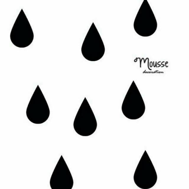 

Sticker raindrop hitam-cutting sticker dekorasi-hujan