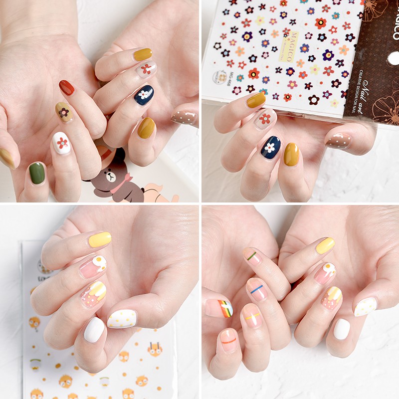 COD/Stiker Patch Motif Buah 3D untuk Nail Art Nail stickers/Stiker kuku/Stiker/Decals/Art stickers/3D kuku applique/ Telur rebus/ Hutan bunga kecil strawberry orange kecil segar stiker kuku ramping