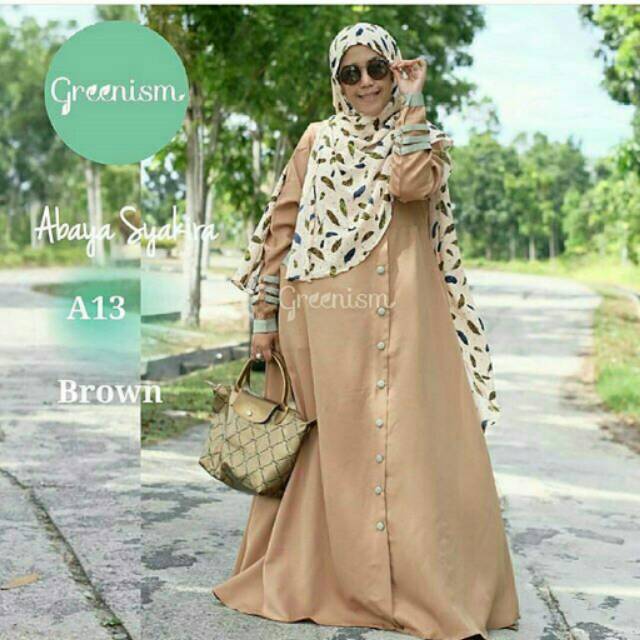 ABAYA SYAKIRA DRESS BY GREENISM GAMIS BUSUI CASUAL SYARI BAHAN BALOTELLY