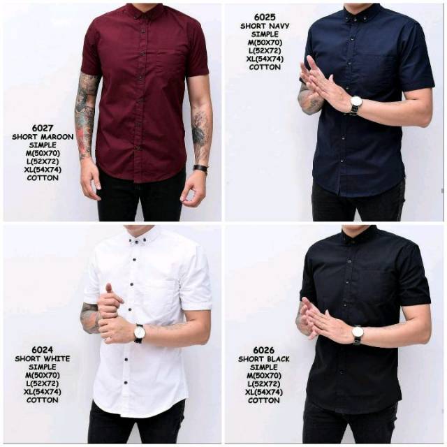 Ⓝxvf-648 Kemeja Pria Polos Fashion Maikel Katun Strit LD100 PJ70 Allsize M L XL Kerja Formal TERBARU