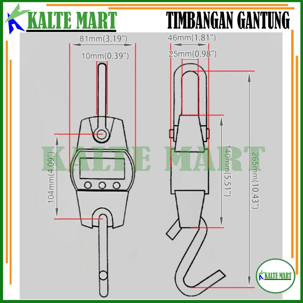 Timbangan Gantung Digital 300kg Crane Scale 300kg Timbangan 300kg Hanging Scale 300kg Timbangan ayam, Timbangan Ikan, Timbangan Perternkan, Timbangan gantung