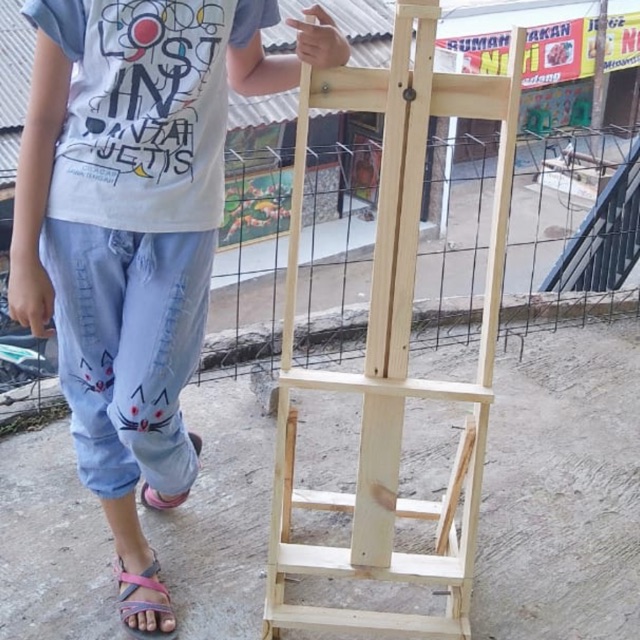 

easel Kaki kayu standing figura foto canvas lukis baru