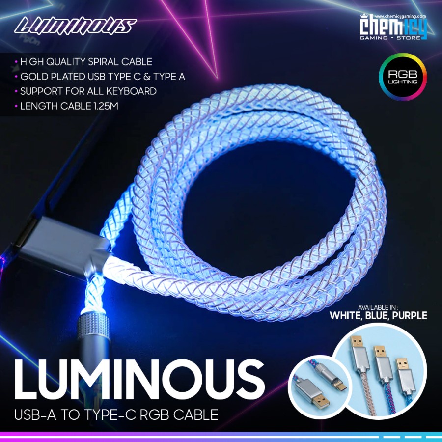 Luminous RGB Cable USB-A to Type-C