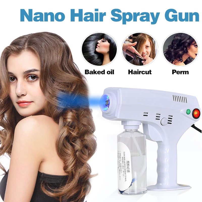 Hair Care Nano Hair Spray Gun 6 Nano Sprayer Machine Disinfection Blue Light Nano Mist Machine Beauty Tools