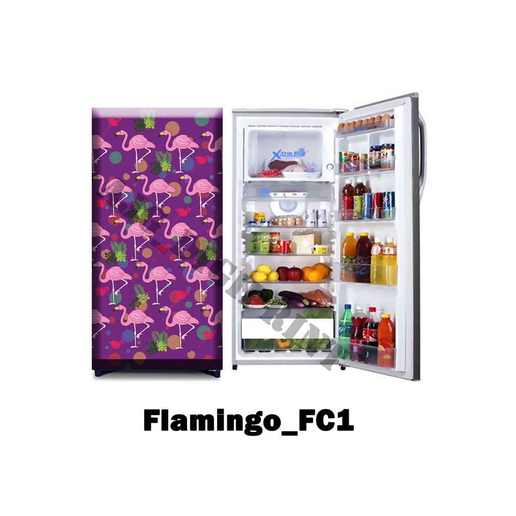 STIKER KULKAS 1 PINTU MOTIF FLAMINNGO