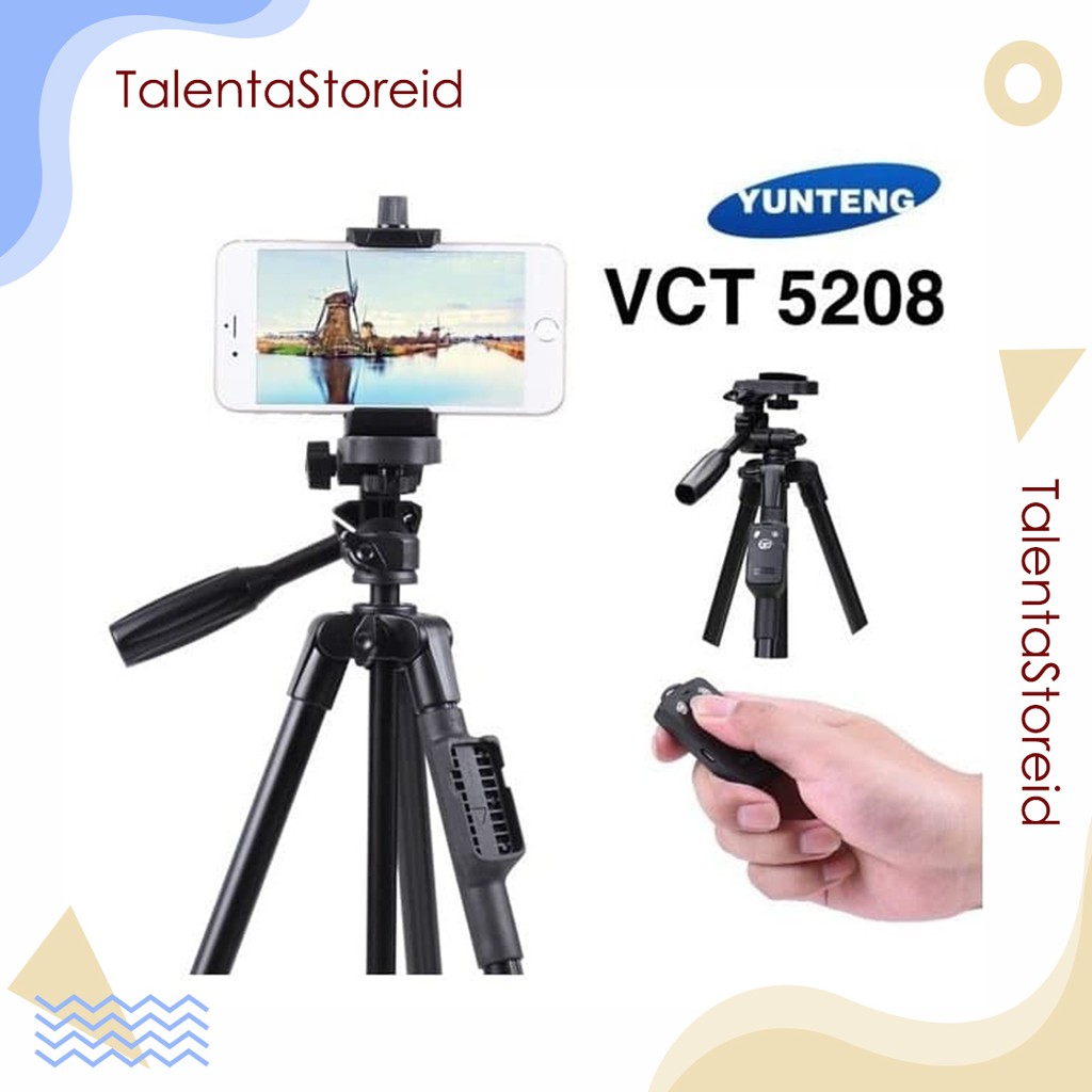 Tongsis Tripod 2 in 1 Yunteng VCT-5208 Remote Shutter Bluetooth