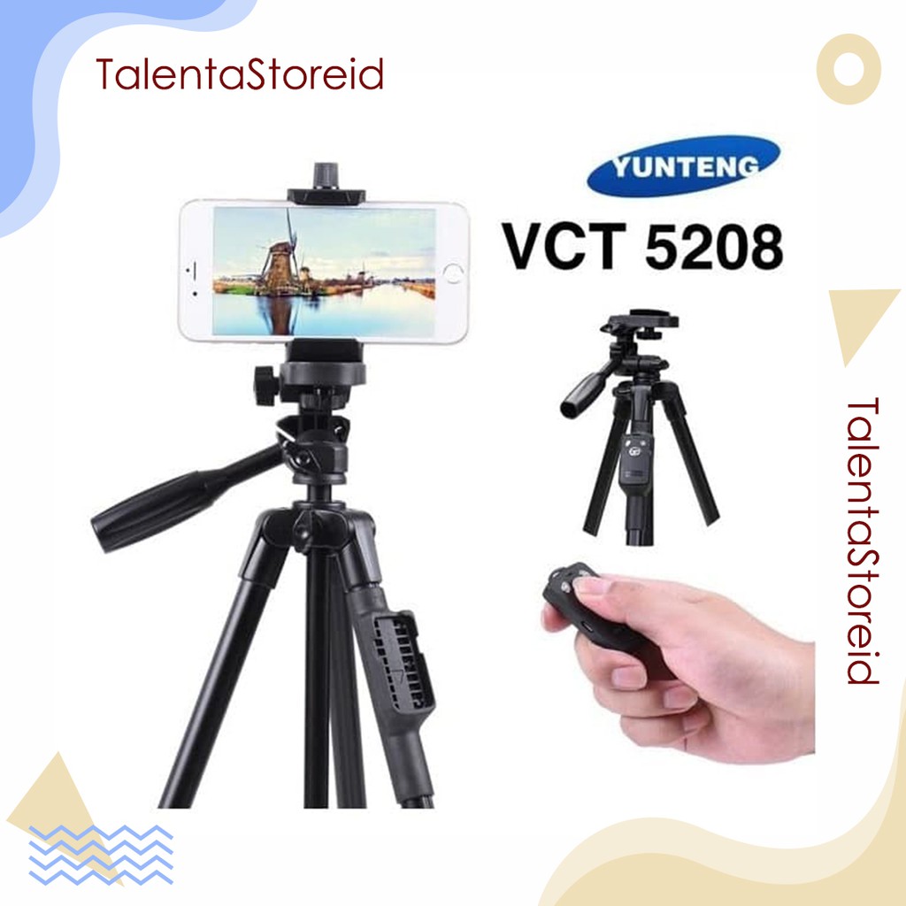 Tongsis Tripod 2 in 1 Yunteng VCT-5208 Remote Shutter Bluetooth