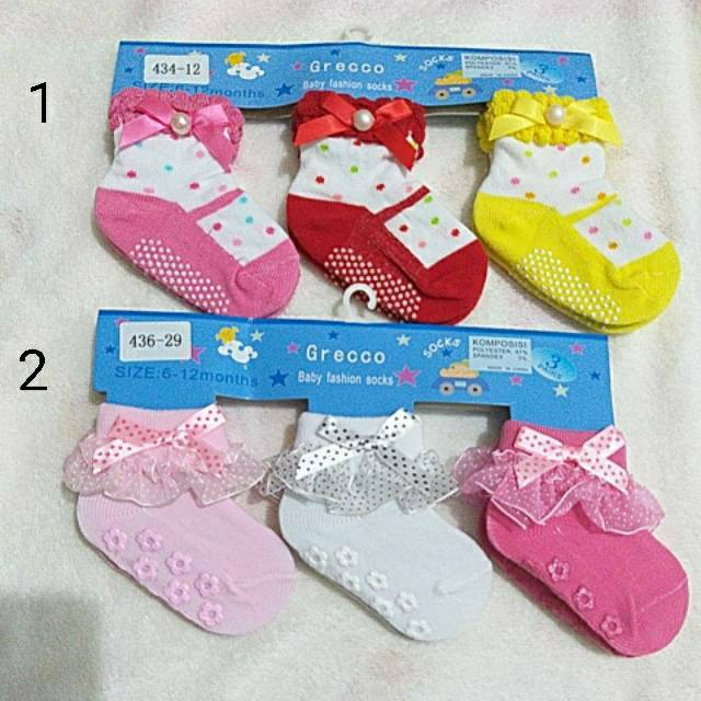 Kaus kaki anti slip renda baby girl