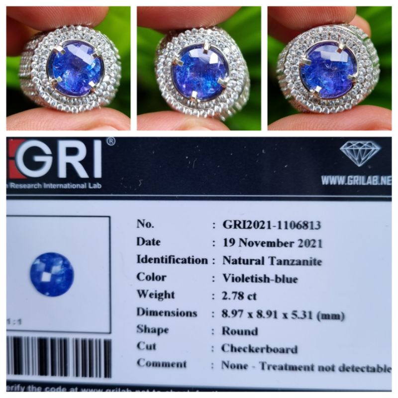 Natural Violetish Blue Tanzanite Round Memo 2.78 crt