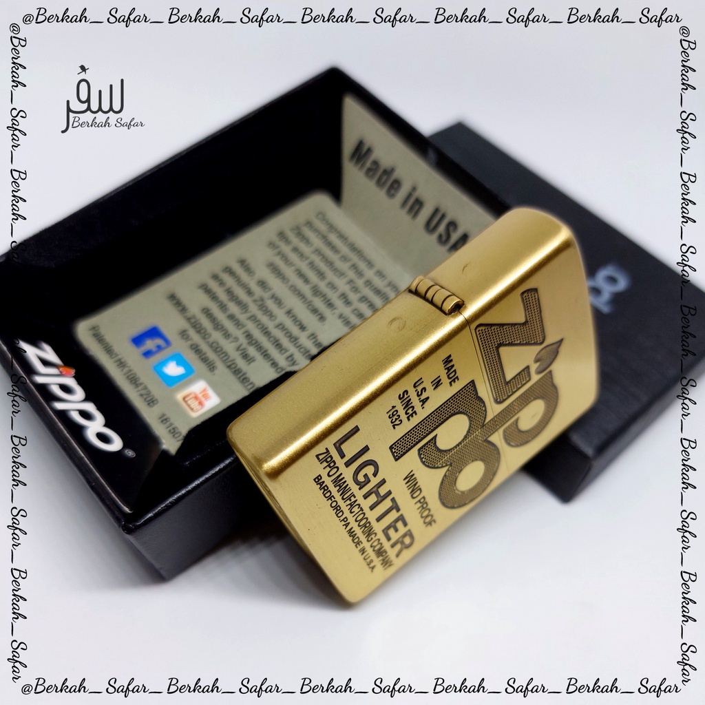 Korek Zippo Gold Matte Grafir Zippo Lighter Premium Grade Ori - Free Box