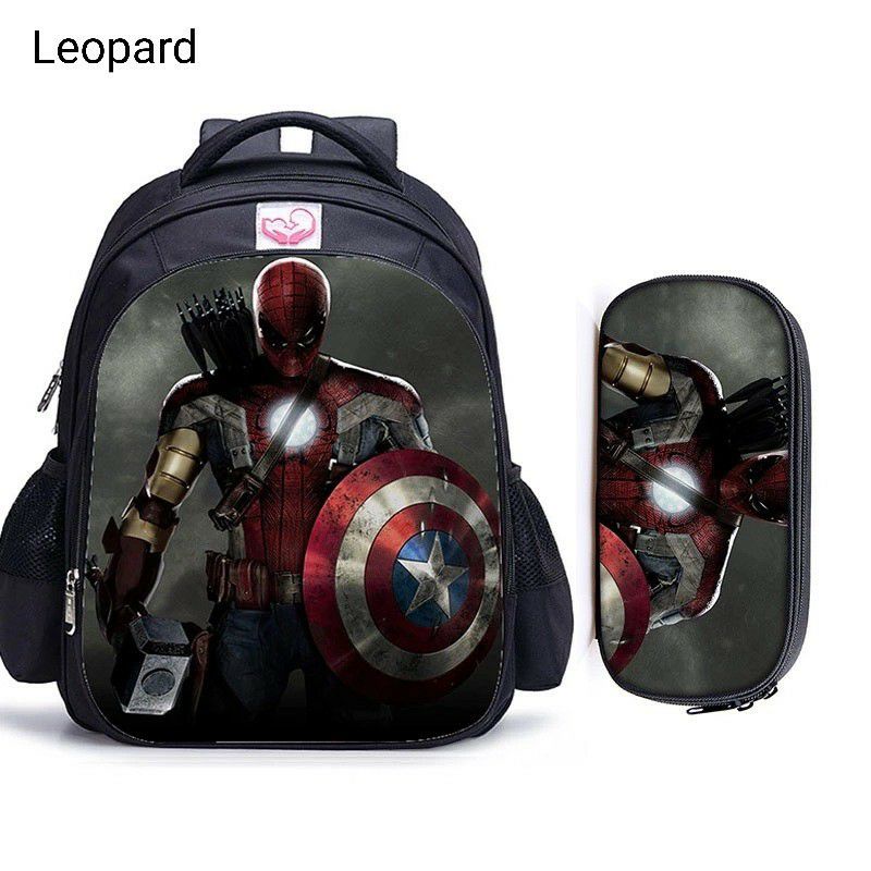 Ransel anak TK SD Avengers tas punggung anak laki-laki free tempat pensil