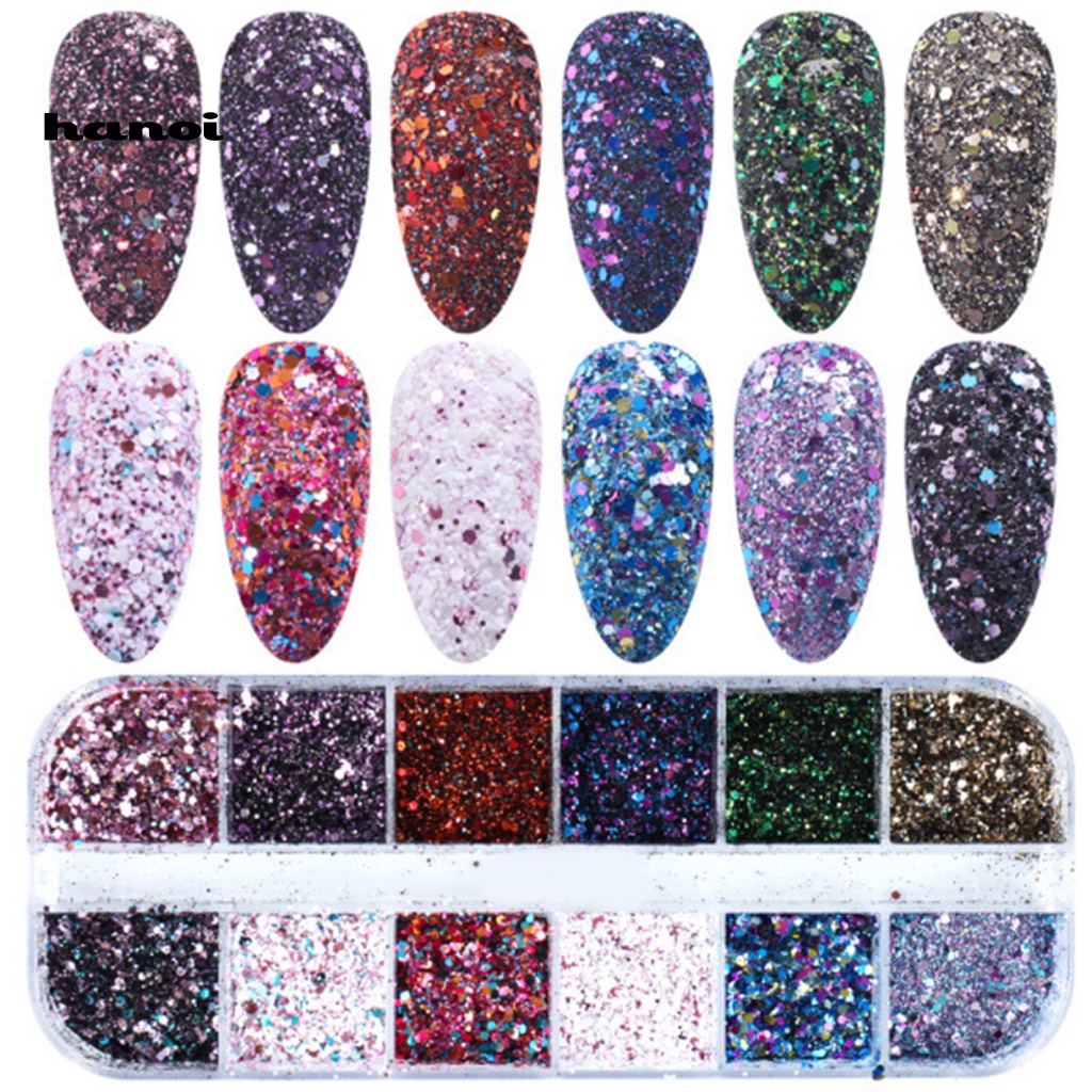 Han_ Bubuk Glitter Berkilau Untuk Dekorasi Nail Art DIY