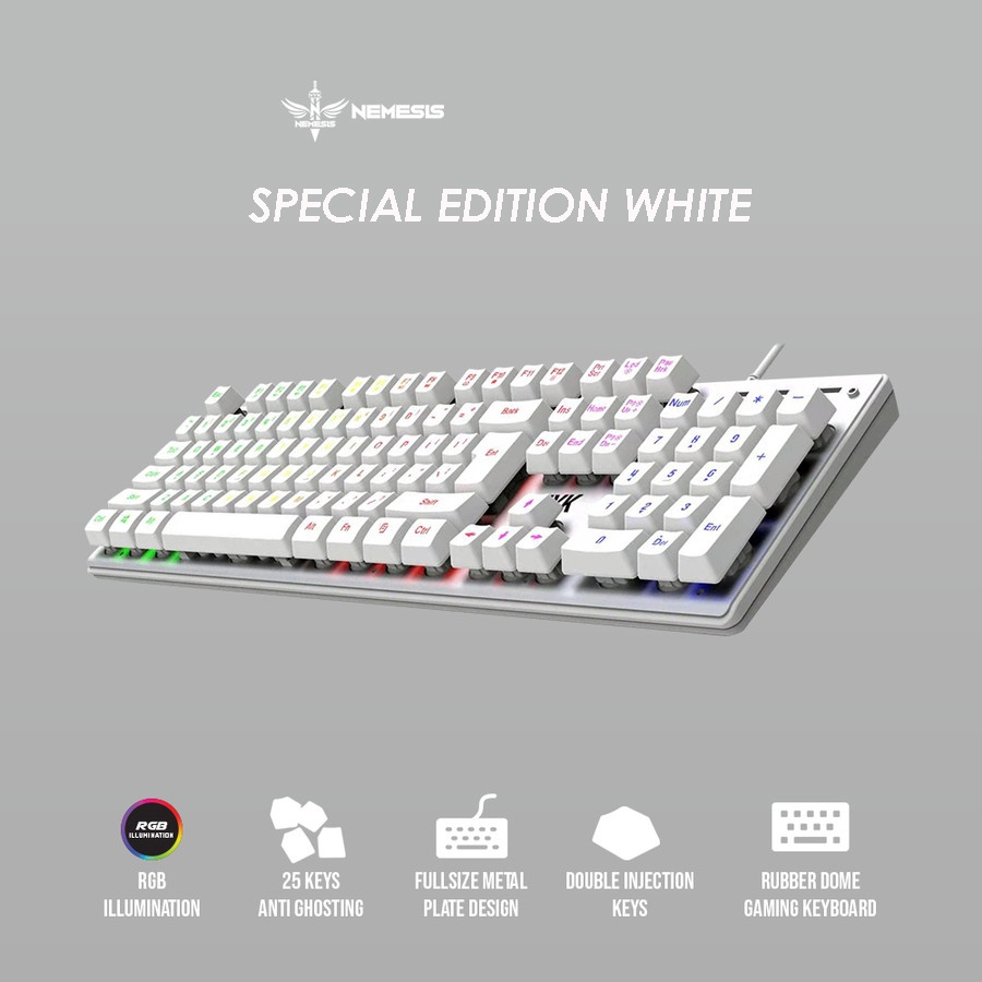 Keyboard Gaming NYK KR-301 Underglow RGB Metal Plate