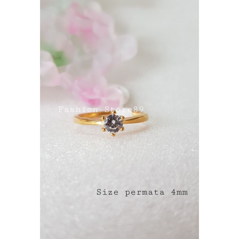 New cincin permata putih simple cincin emas permata putih import titanium bestquality bestseller