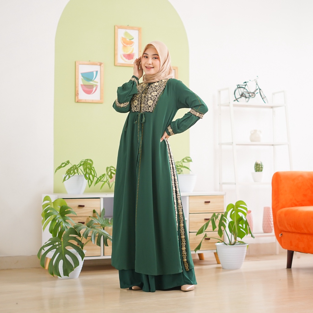 Abiyyuco TA9016 | Abaya Turkey Terbaru Mewah Turki Busui Ready Jumbo LD 130  Turkiy Hitam Elegan Turky Warna Warni