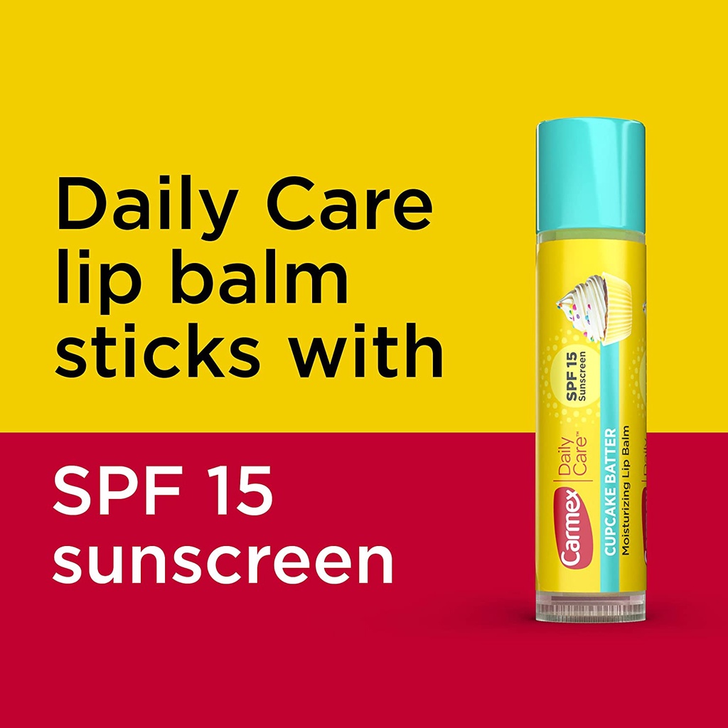 Carmex Medicated Classic Lip Balm SPF15 | Cupcake Batter | Limited Edition Holiday