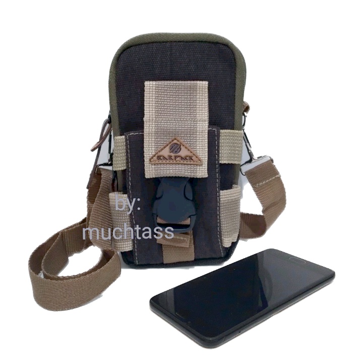 Tas Hp Tactical Bahan Kanvas Denim Tas Hp 7 inchi Sling Pouch Tas Kanvas Tas Selempang Hp Tas Kecil