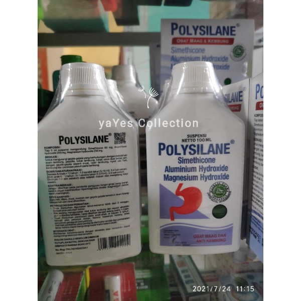 Polysilane Cair 180 ml - 100 ml polisilen obat sakit maag &amp; Anti Kembung