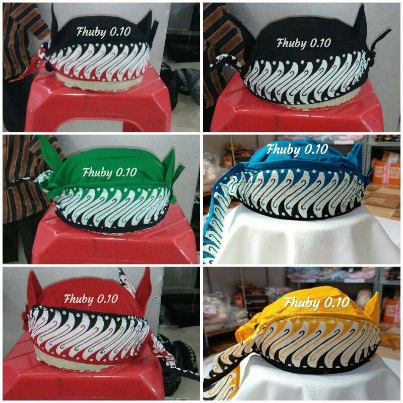 Ikat kepala Sunda Motif Banyuwangi / Udeng Banyuwangi / Iket kepala Jadi / Totopong Instan