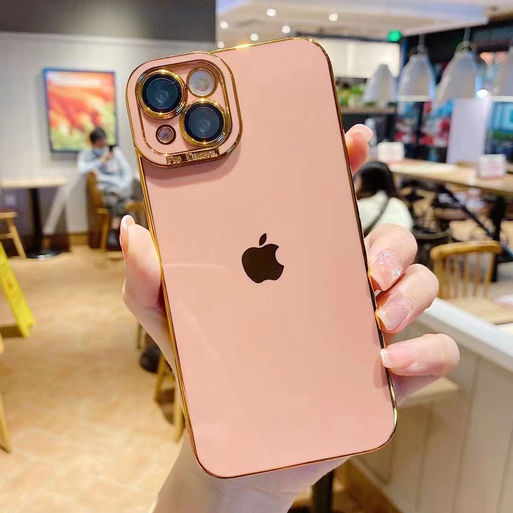 IPHONE Film Lensa Mandiri Casing Ponsel Electroplating Berkualitas Tinggi Iphone11 12 13 14 Pro MAX Plus X XS MAX XR 7 8 Plus SE 2020 Case Cover