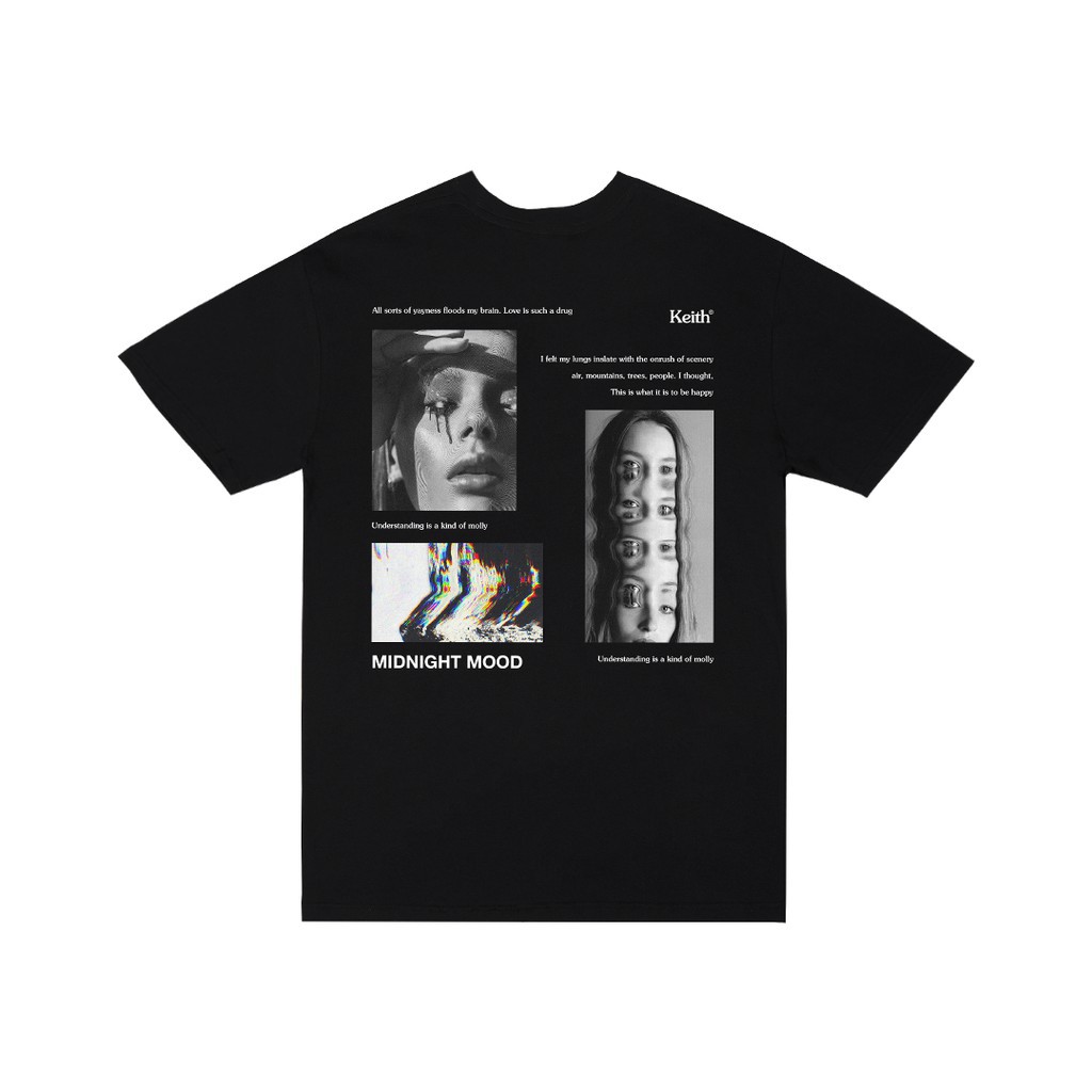 MIDNIGHT MOOD - KAOS DISTRO ORI KEITH STUDIO PRIA/WANITA BLACK