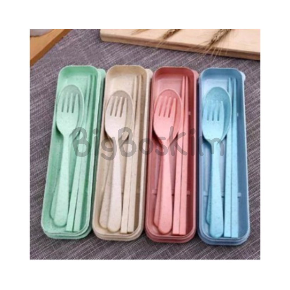 Jerami - Sendok Travelling Jerami Gandum - Sendok Jerami Gandum