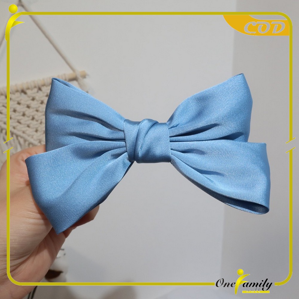 ONE-C160 Ikat Rambut Pita Besar Kuncir Rambut Hairband Aksesoris Wanita Kunciran Rambut Korea Style-PITA BIRU