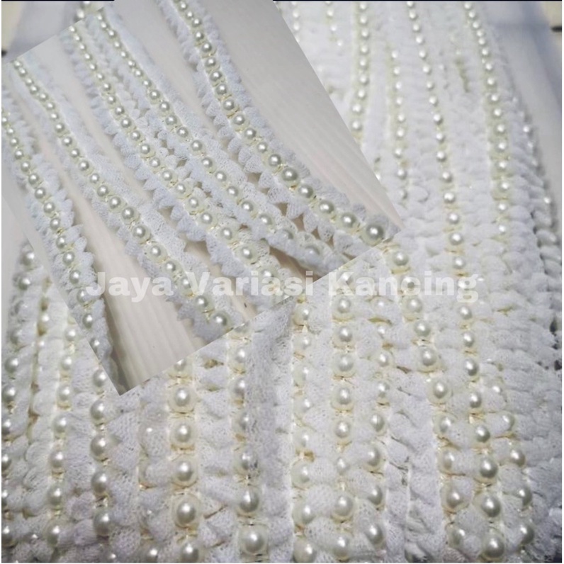 Renda Mutiara per meter / renda variasi mutiara