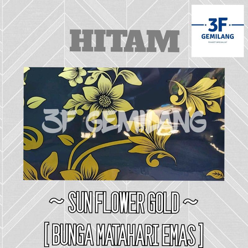 Fiber Plastik Penutup Pagar Rumah Motif EMAS BUNGA MATAHARI -  SUN FLOWER GOLD Meteran