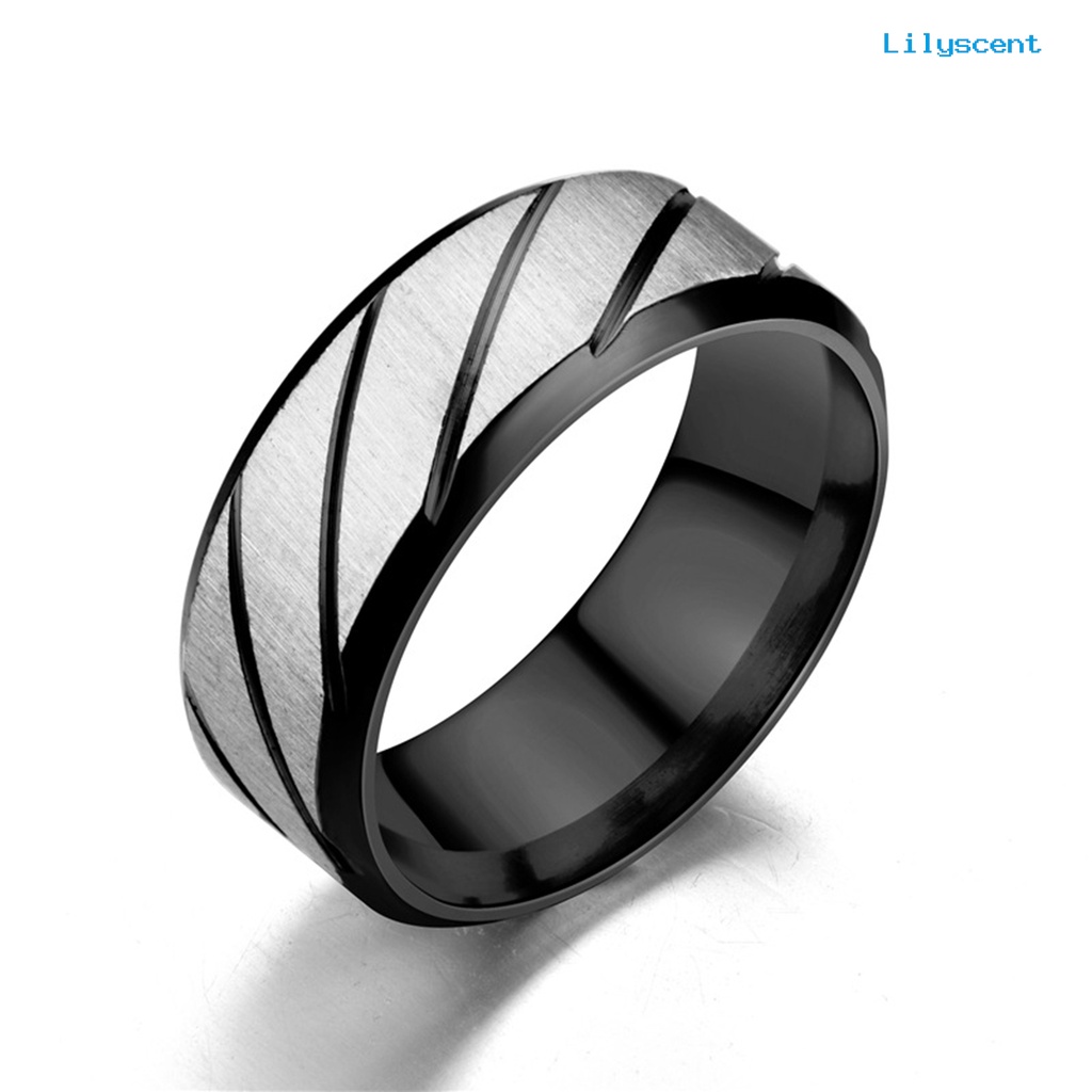 Ls Cincin Pasangan Bahan Stainless Steel Motif Twill Geometris Untuk Pertunangan