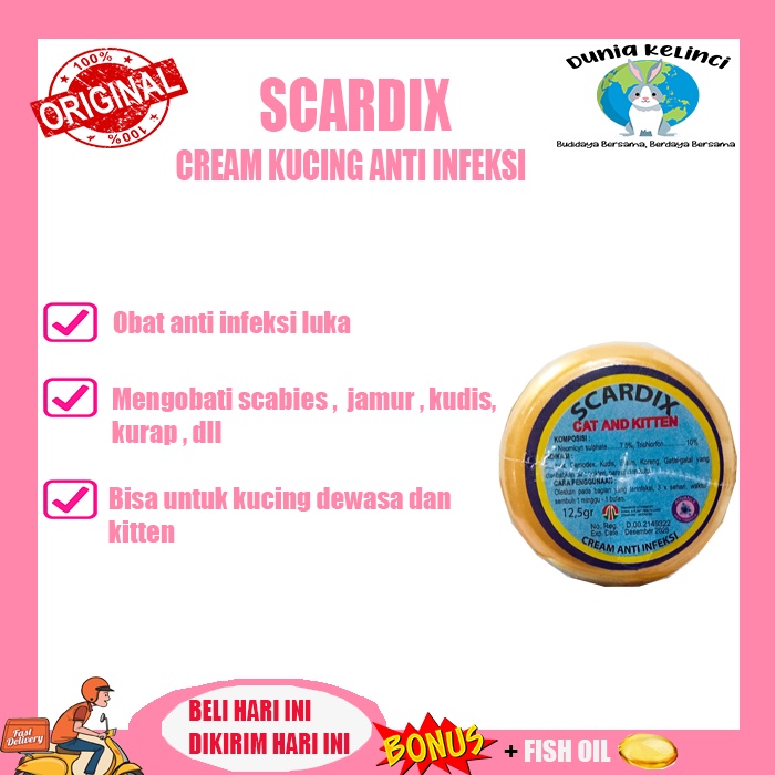 Obat Anti Infeksi jamur luka koreng gatal Kucing Scardix Cat Kitten