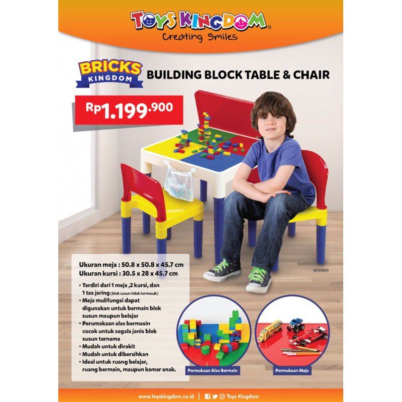 SALE MAINAN MEJA BRICKS KINGDOM 2IN1 BUILDING BLOCK TABLE AND CHAIR ORIGINAL COCOK UNTUK LEGO