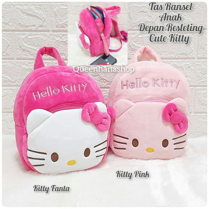 Bagpack Boneka Anak Cute Kitty Tas Ransel Anak Depan Resleting M