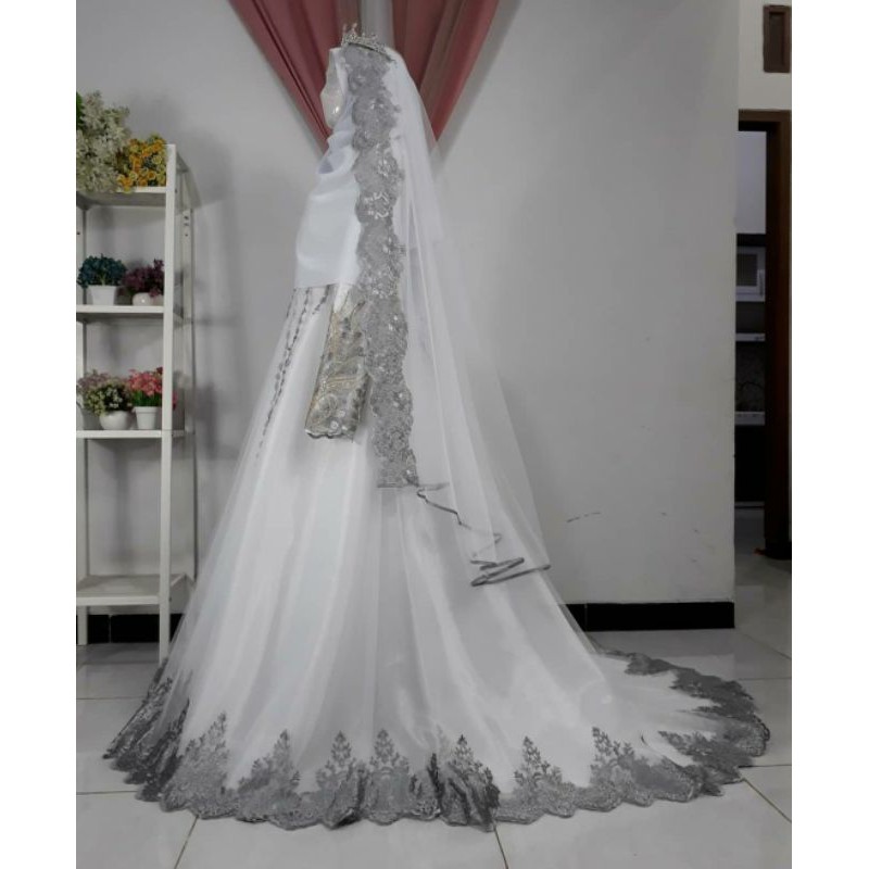 gaun pengantin muslimah syar'i gaun akad gaun walimah wedding dress muslimah syar'i
