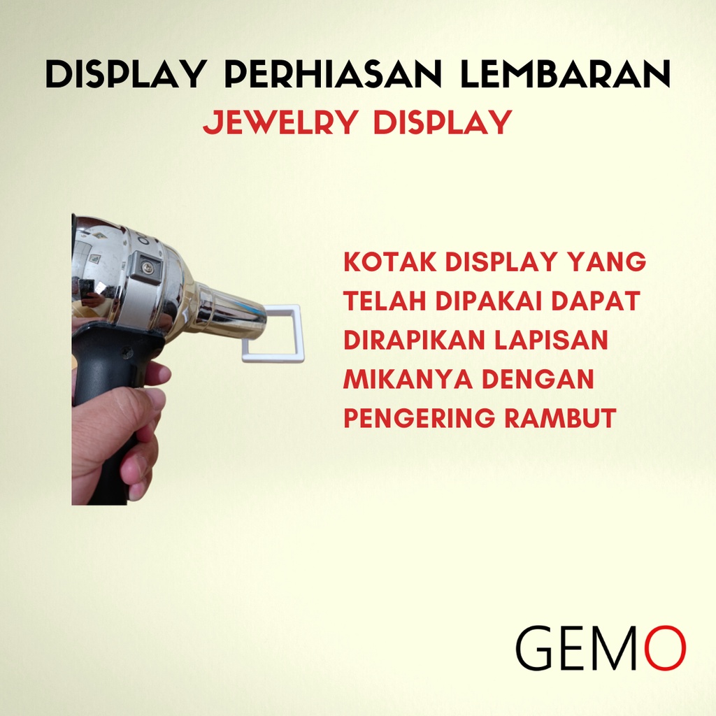 Display Perhiasan Mika, Jewelry Cincin Kawin, Liontin, Gelang, Kalung, Anting Murah Alat Peraga Toko Emas Berlian Perak Diamond