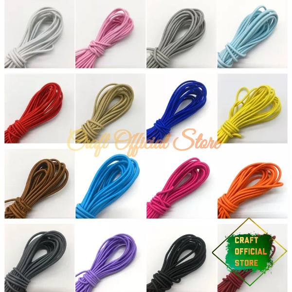 5 METER Tali Elastis 2.5mm Sengkelit Tali Karet String Strap Masker