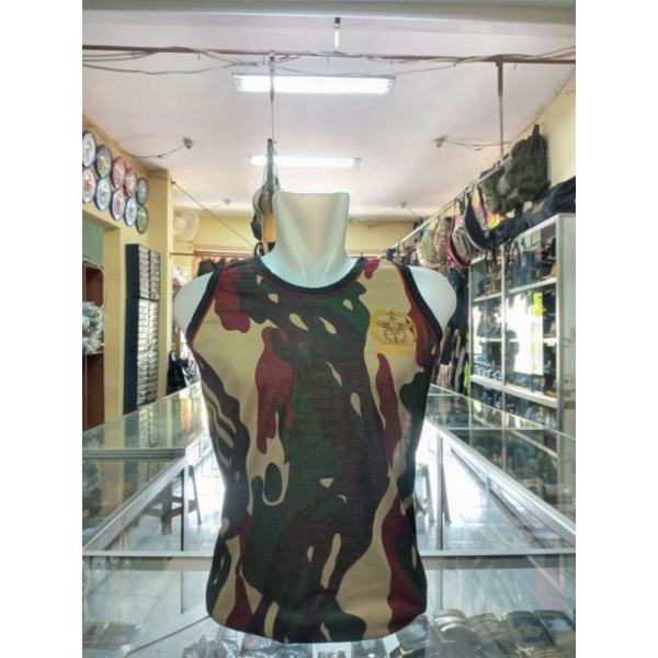 Singlet kopassus logo kecil dada kiri |Singlet kopassus loreng logo kecil | Singlet loreng kopassus 